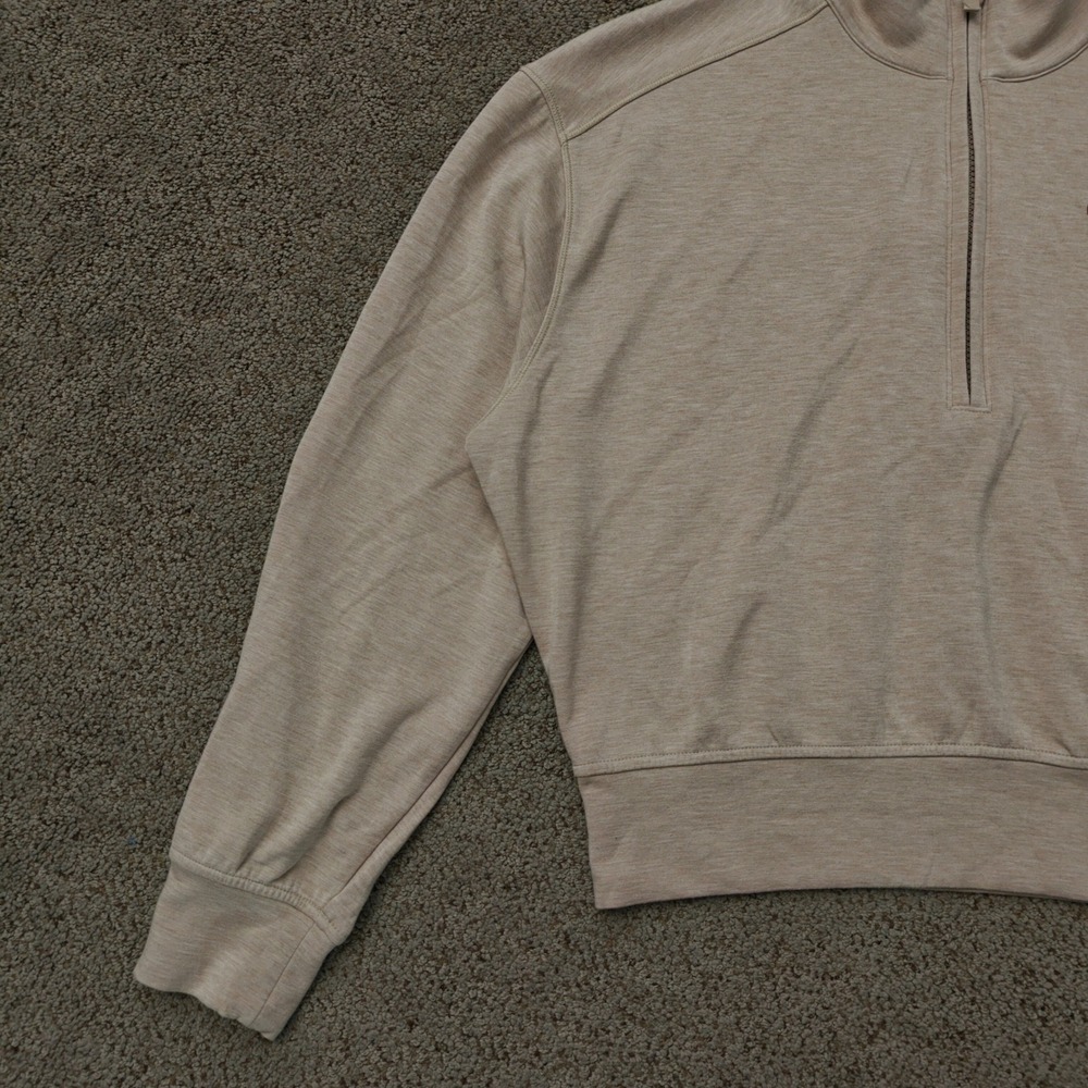 TravisMathew Peloton Womens Quarter Zip Pullover Beige A42491 Small Heathered - Picture 11 of 14